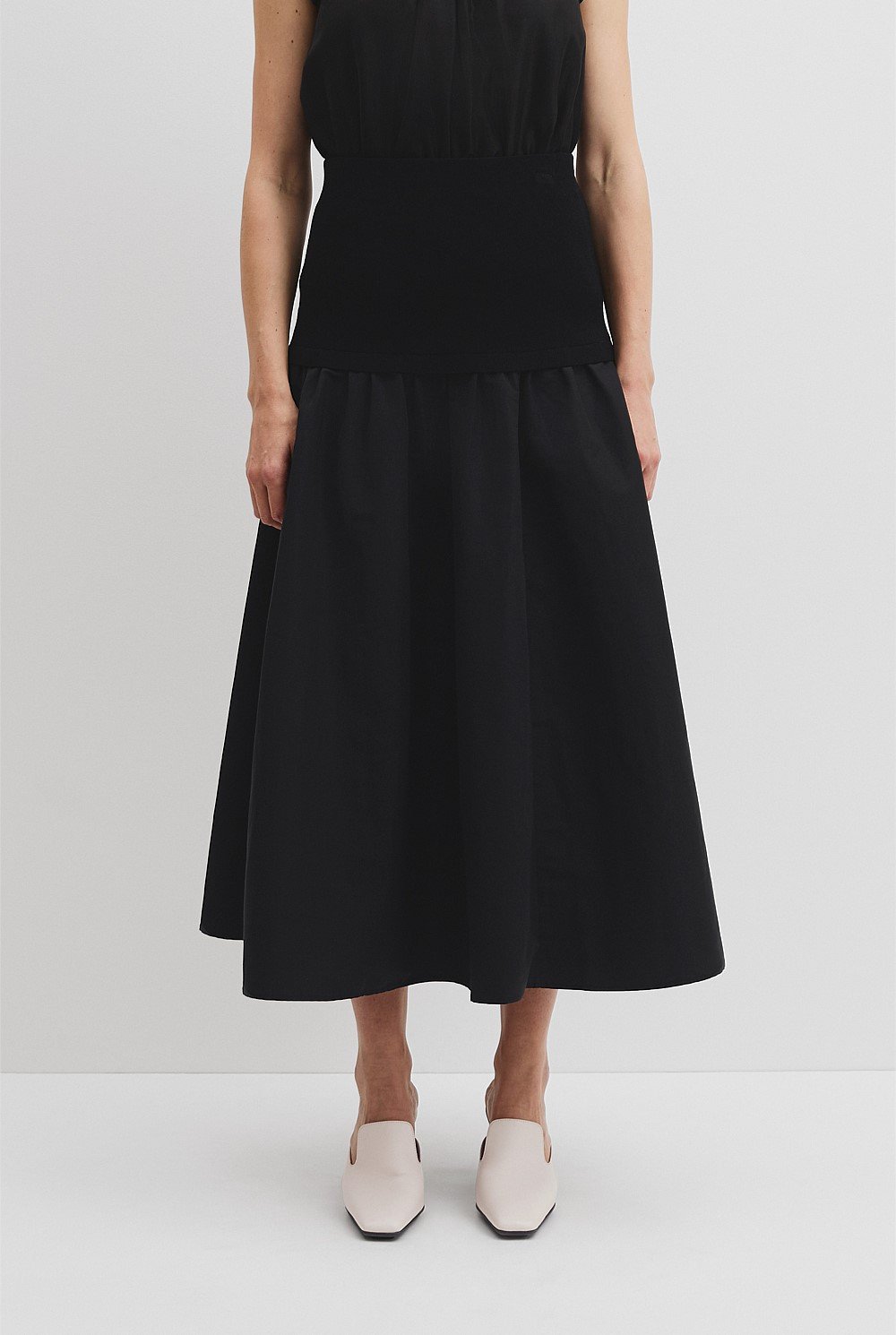 Mix Media Knit Skirt