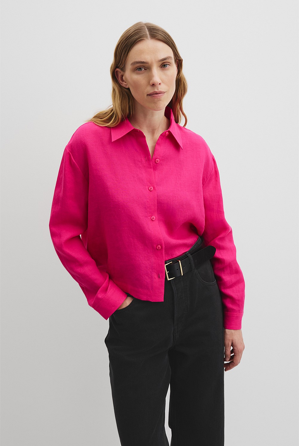 Organically Grown Linen Crop Shirt