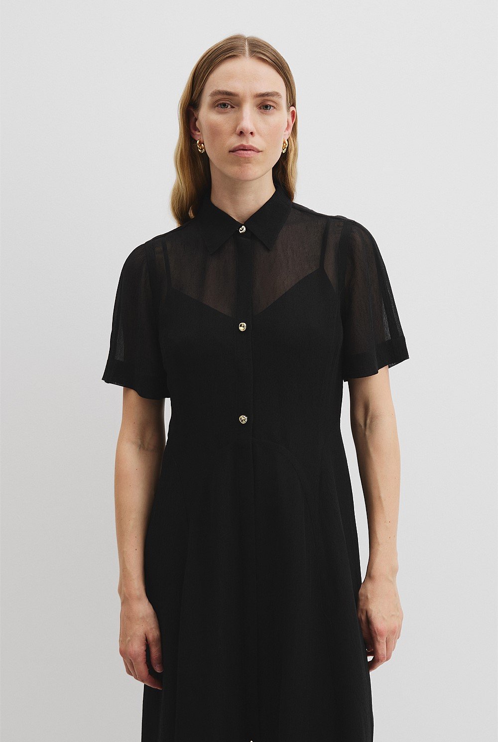 Panelled Detail Midi Dress