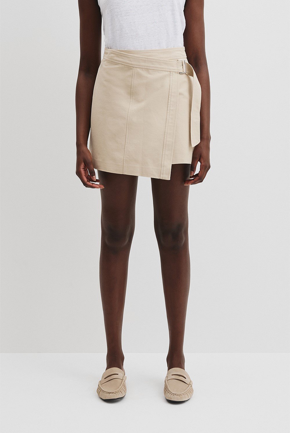 Organically Grown Cotton Wrap Mini Skirt