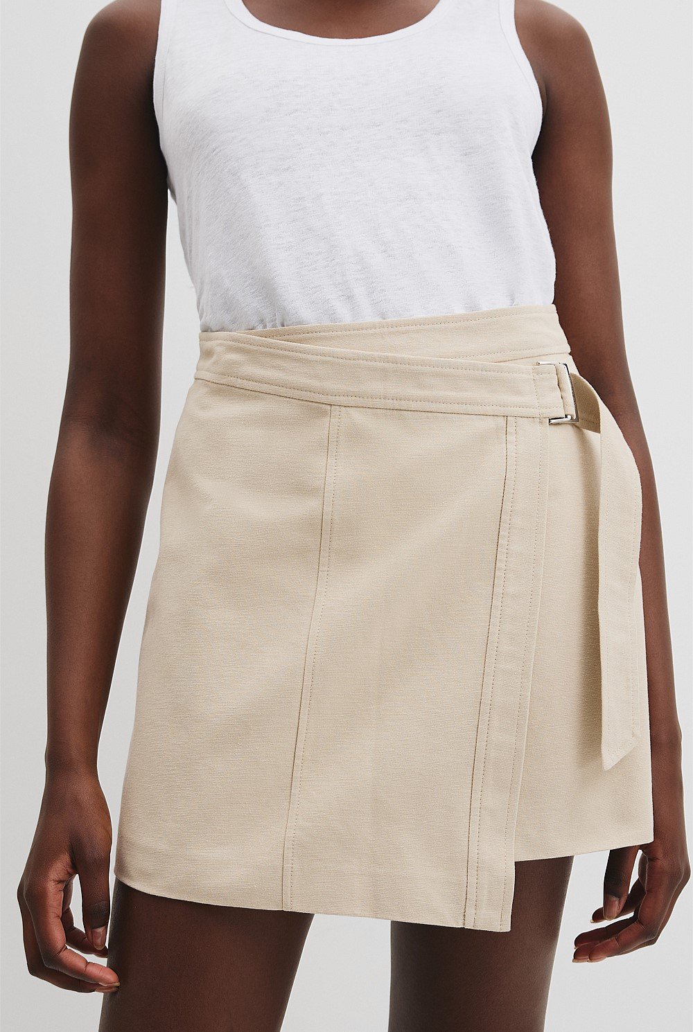 Organically Grown Cotton Wrap Mini Skirt