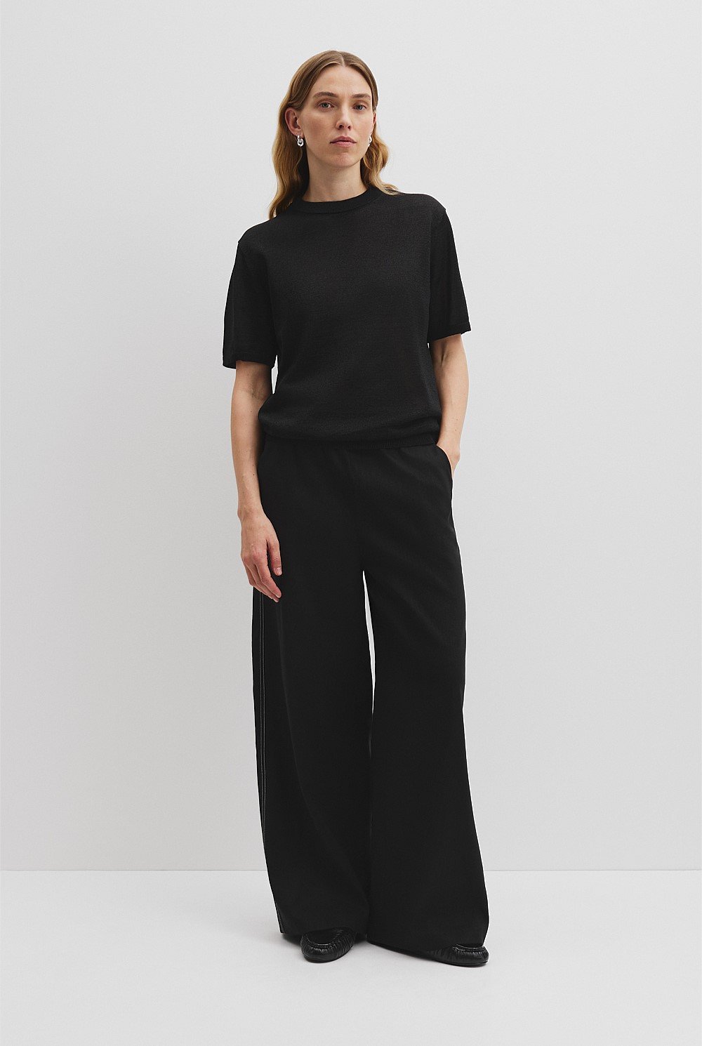 Fine Mesh Knit T-Shirt
