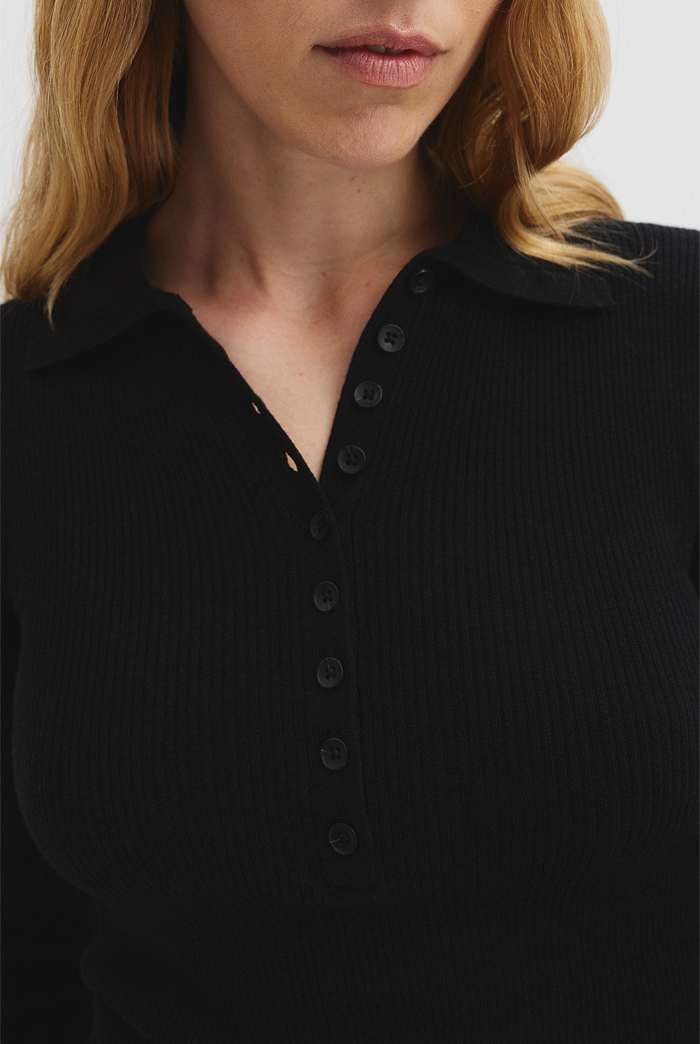 Wool Silk Knit Henley