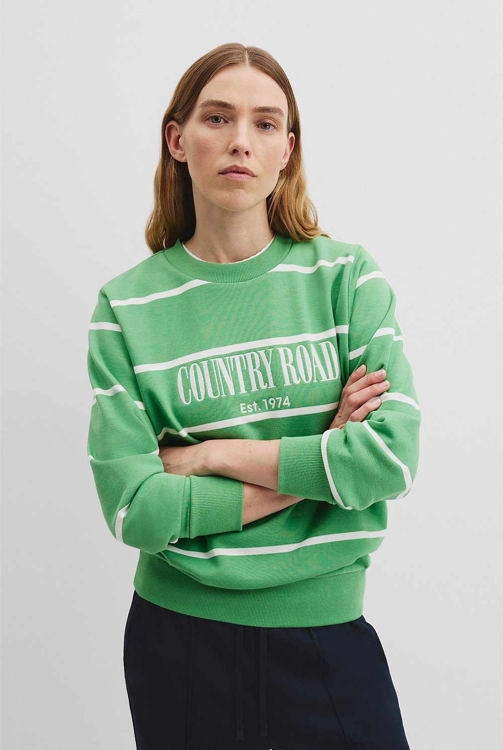 Verified Australian Cotton Stripe Heritage Sweat