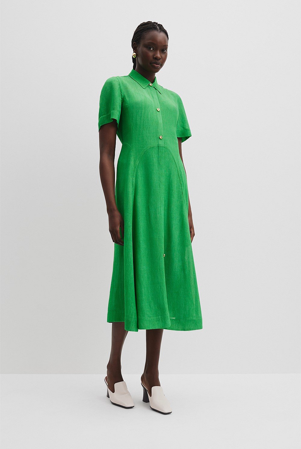Panelled Detail Midi Dress