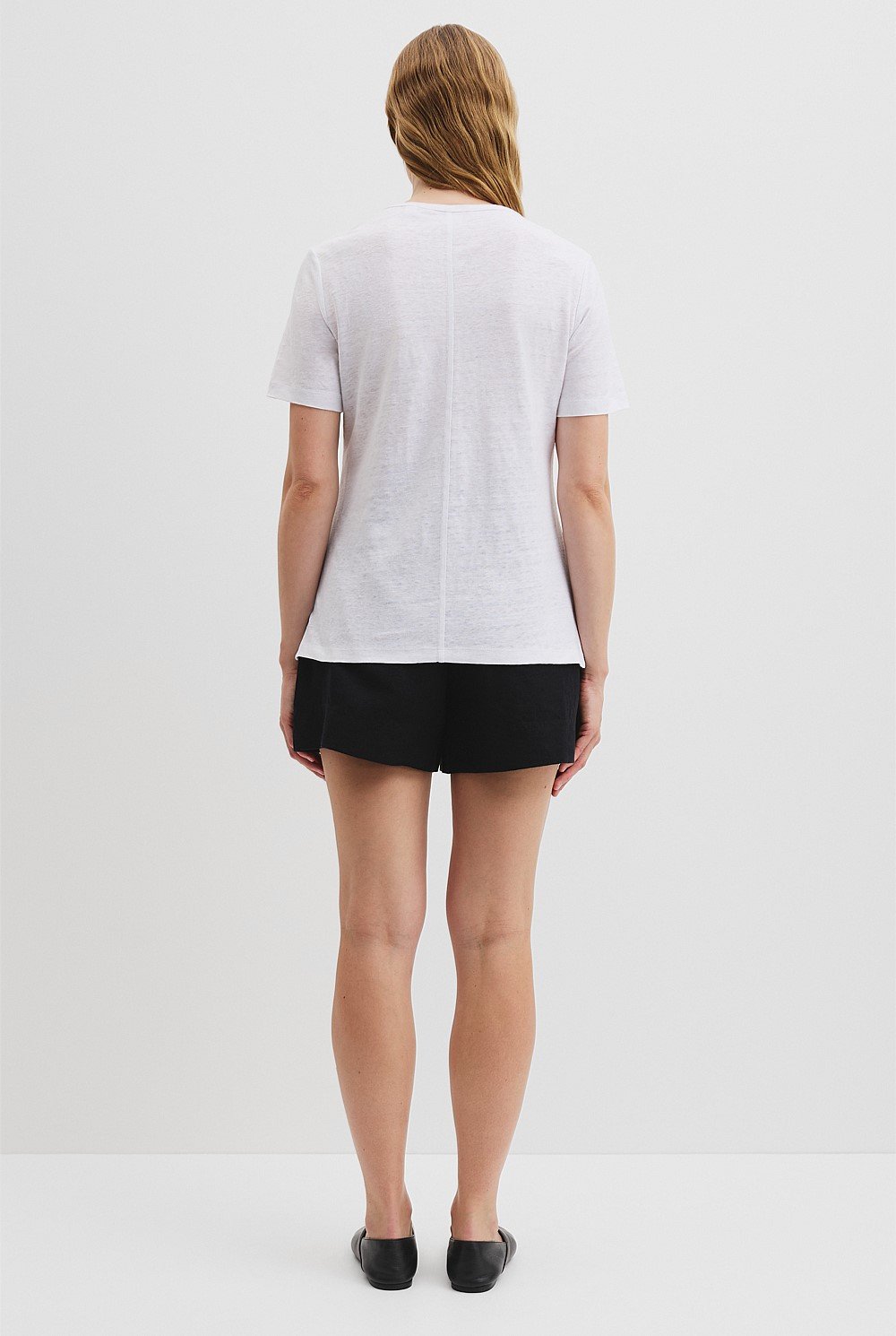 Organically Grown Linen Linen Scoop Neck T-Shirt