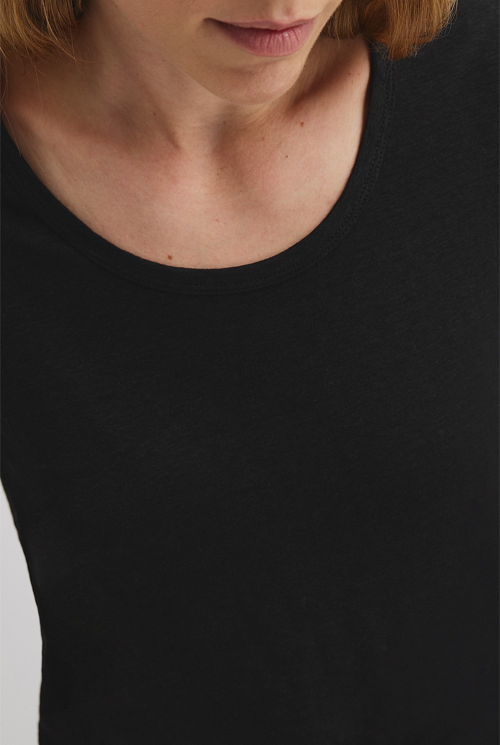 Organically Grown Linen Linen Scoop Neck T-Shirt