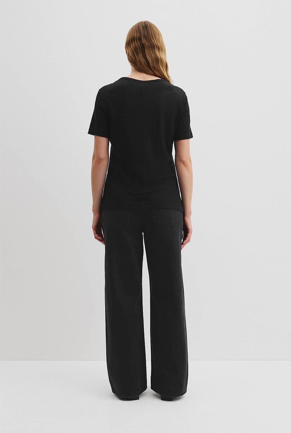 Organically Grown Linen Linen Scoop Neck T-Shirt