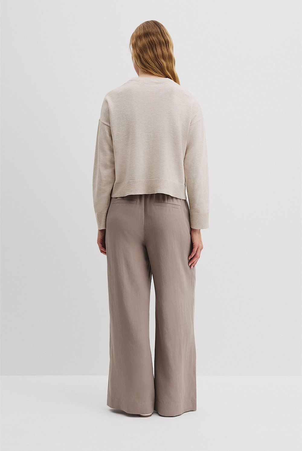 Organically Grown Cotton Linen Crew Neck Knit