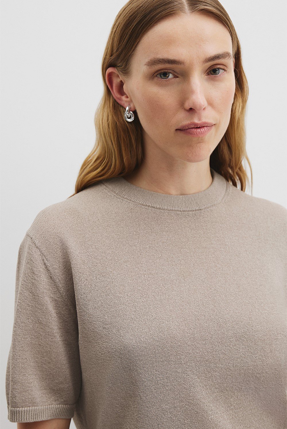 Fine Mesh Knit T-Shirt