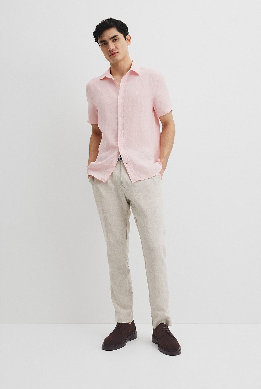 Regular Fit Organically Grown Linen Short Sleeve Shirt