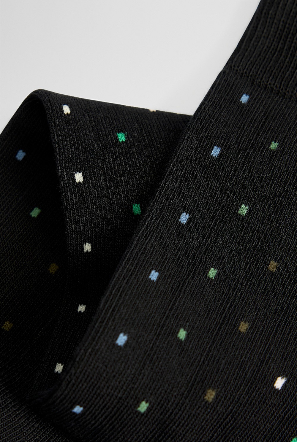 Rib Square Dot Sock