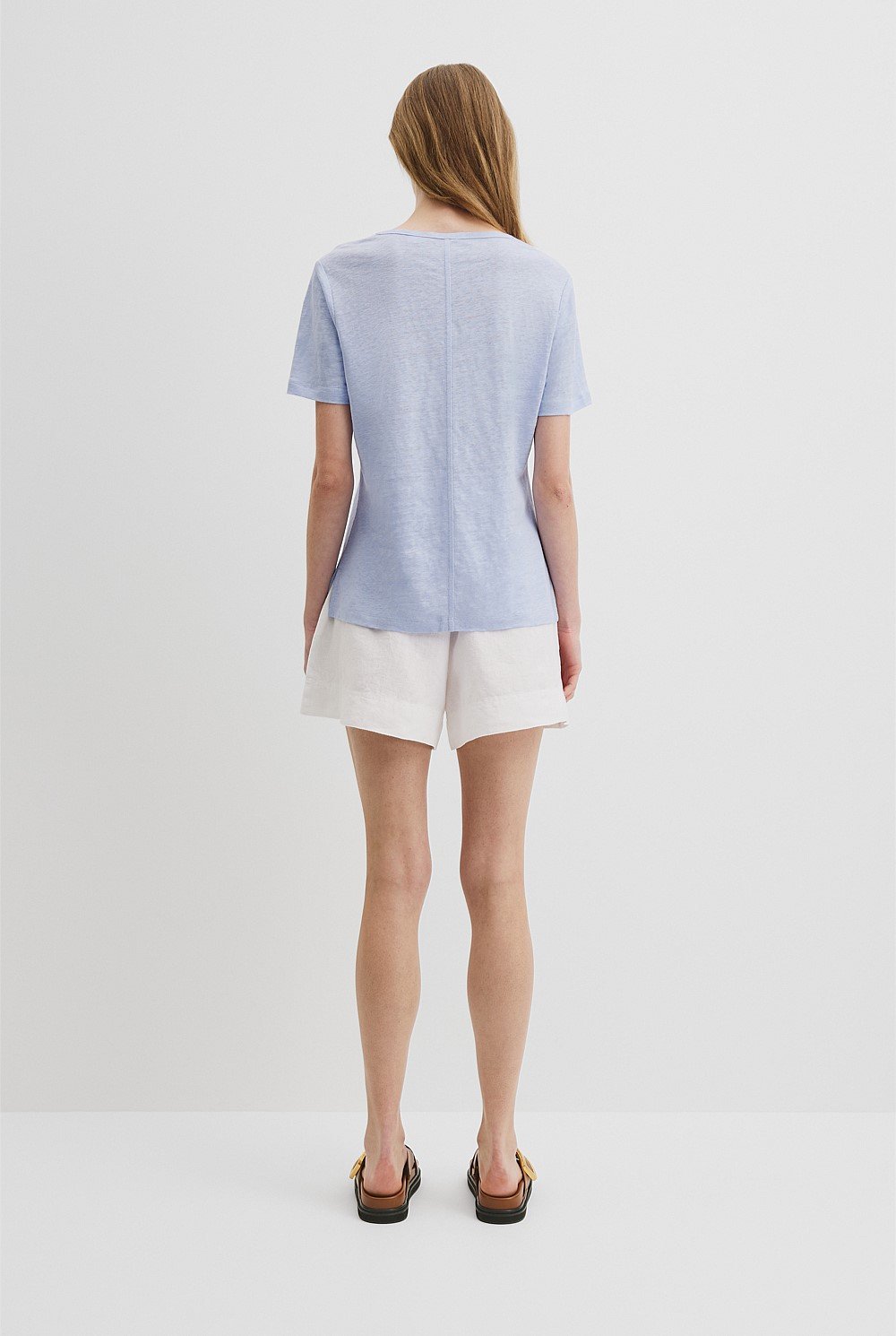 Linen Scoop Neck T-Shirt