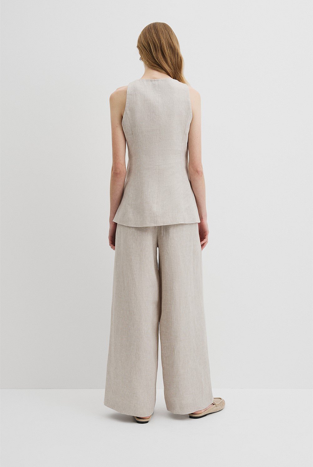 Organically Grown Linen A-Line Tailored Vest