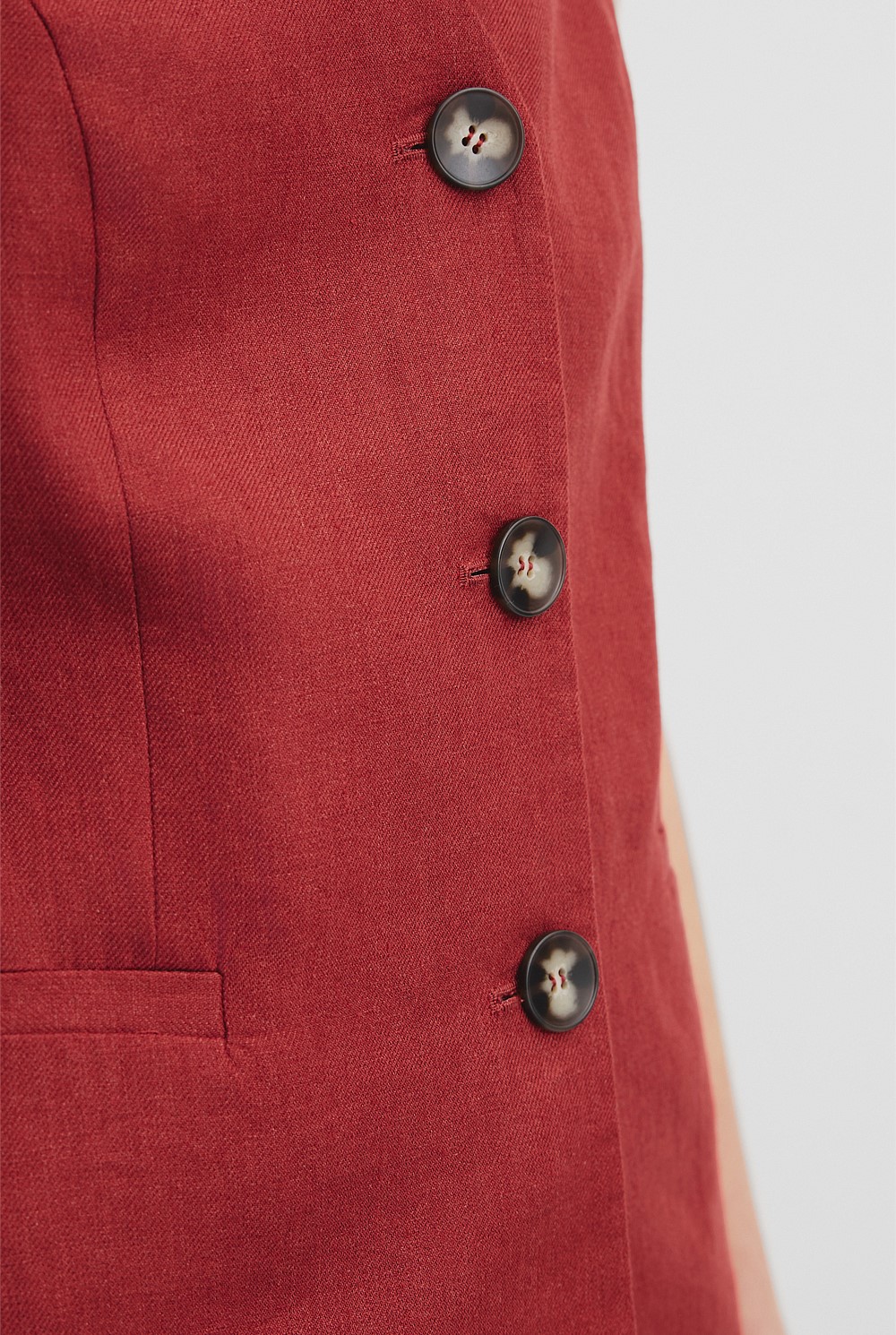 Organically Grown Linen A-Line Tailored Vest