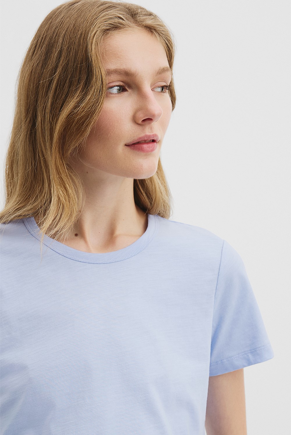 Australian Good Earth Cotton Slub Short Sleeve T-Shirt