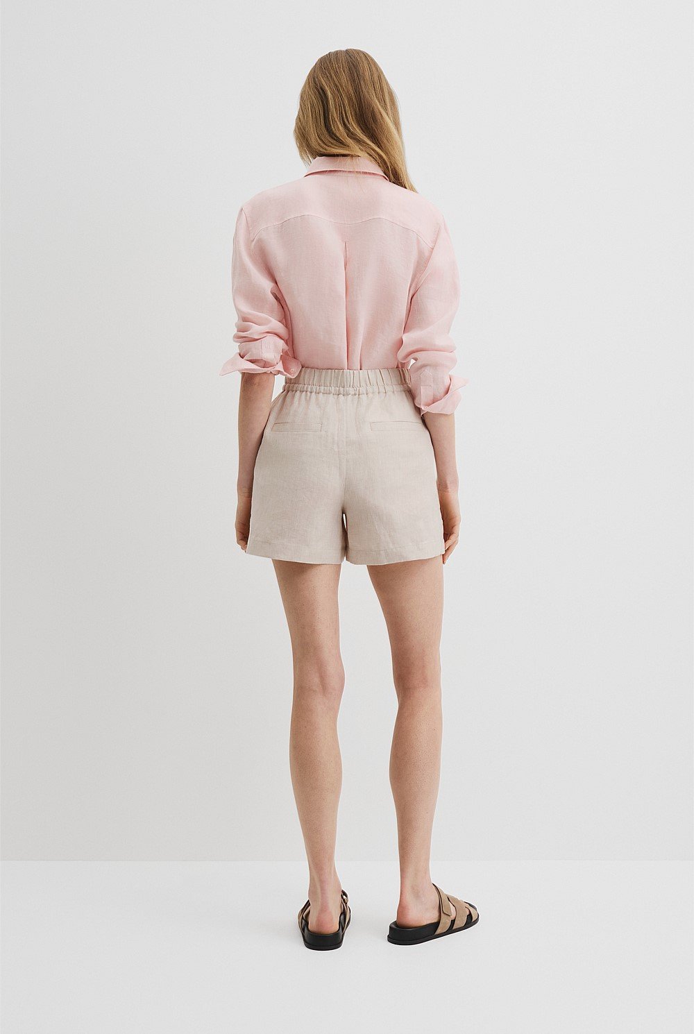 Organically Grown Linen Tie Detail Short