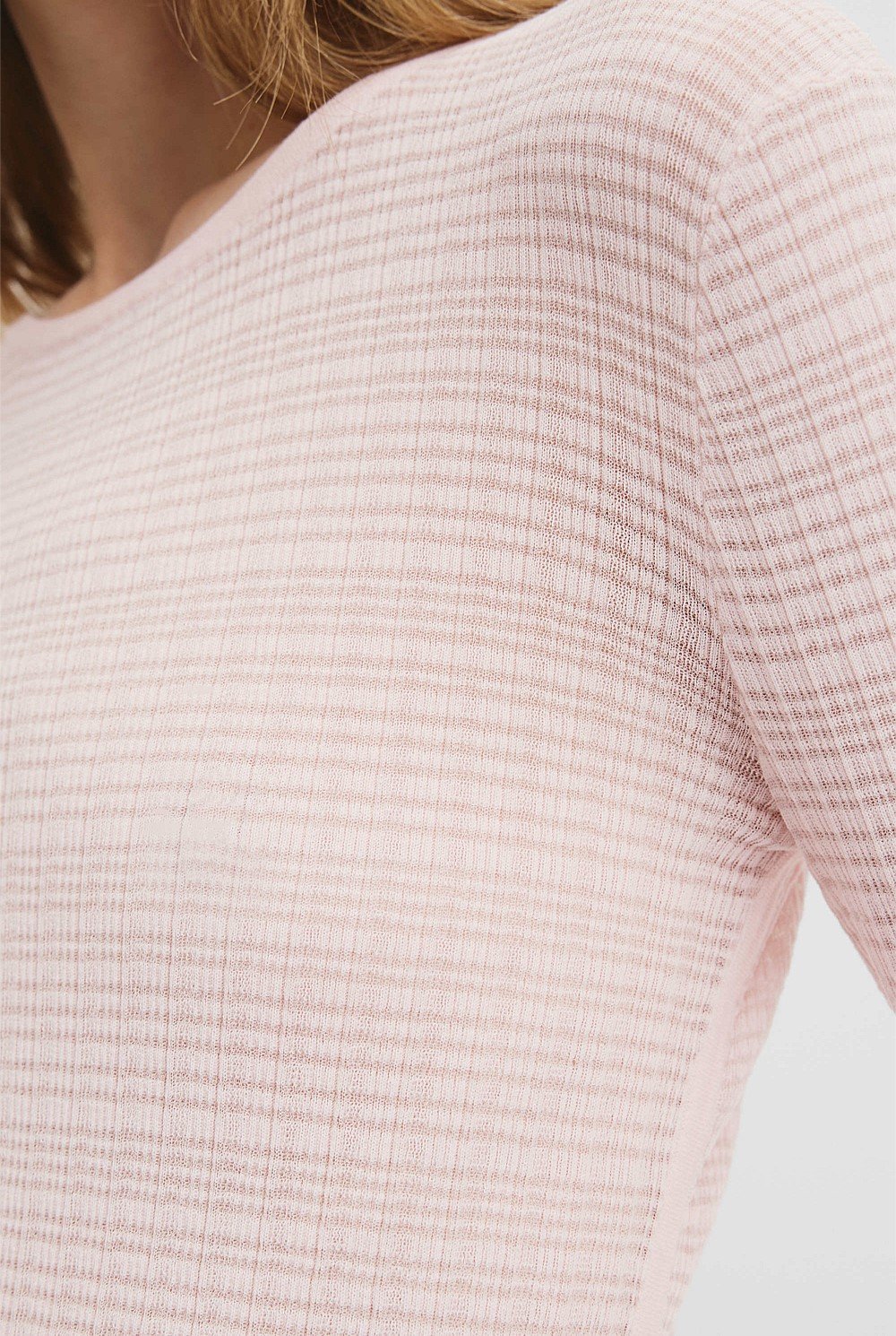Mesh Long Sleeve Knit Top