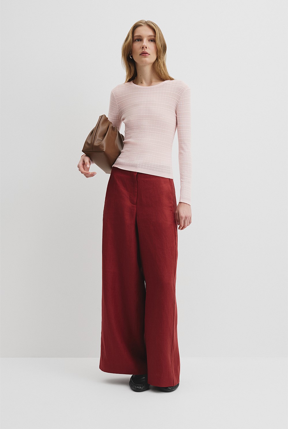 Mesh Long Sleeve Knit Top