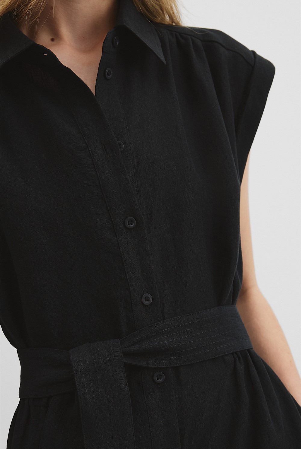 Organically Grown Linen Tiered Midi Dress