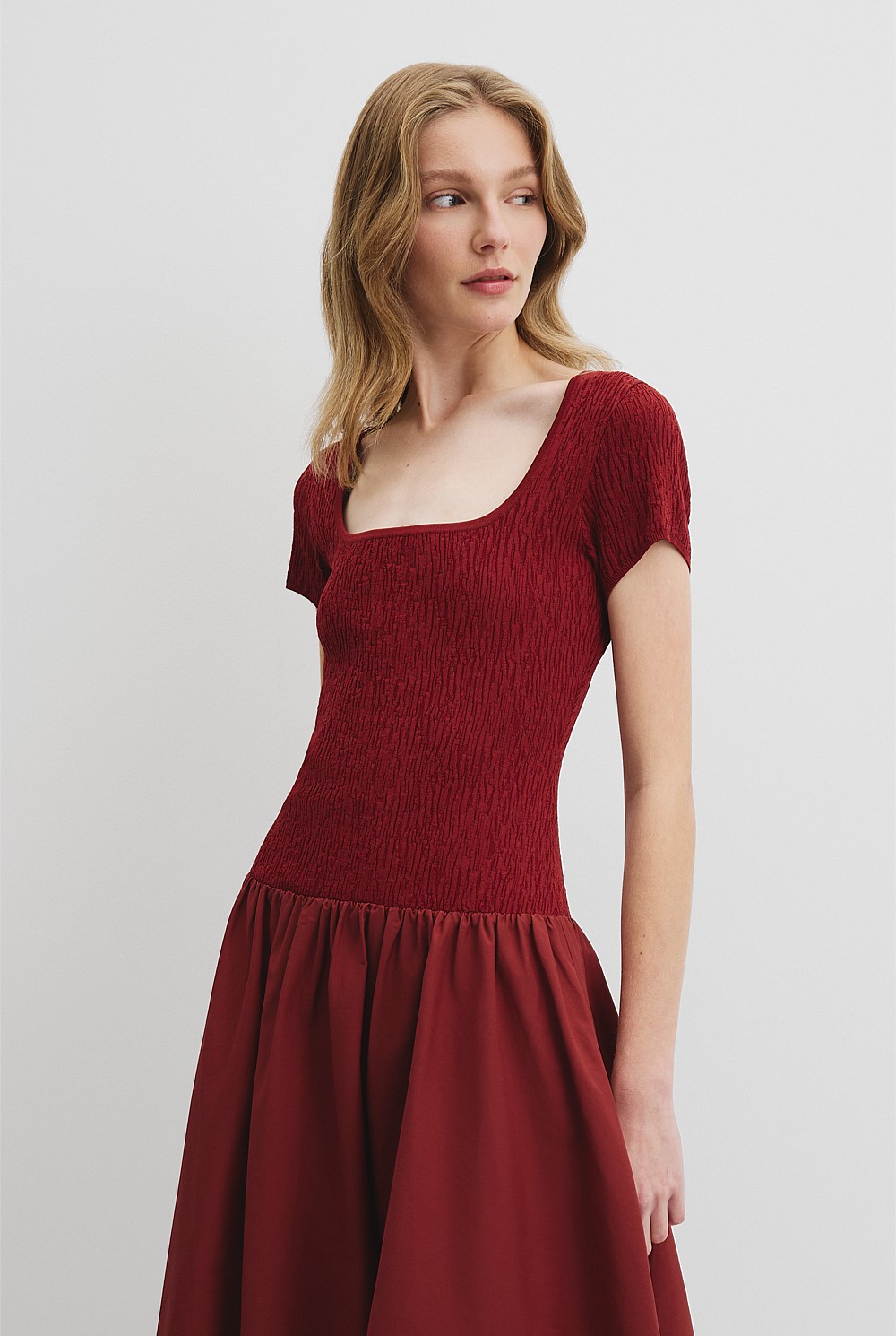 Mix Media Midi Knit Dress