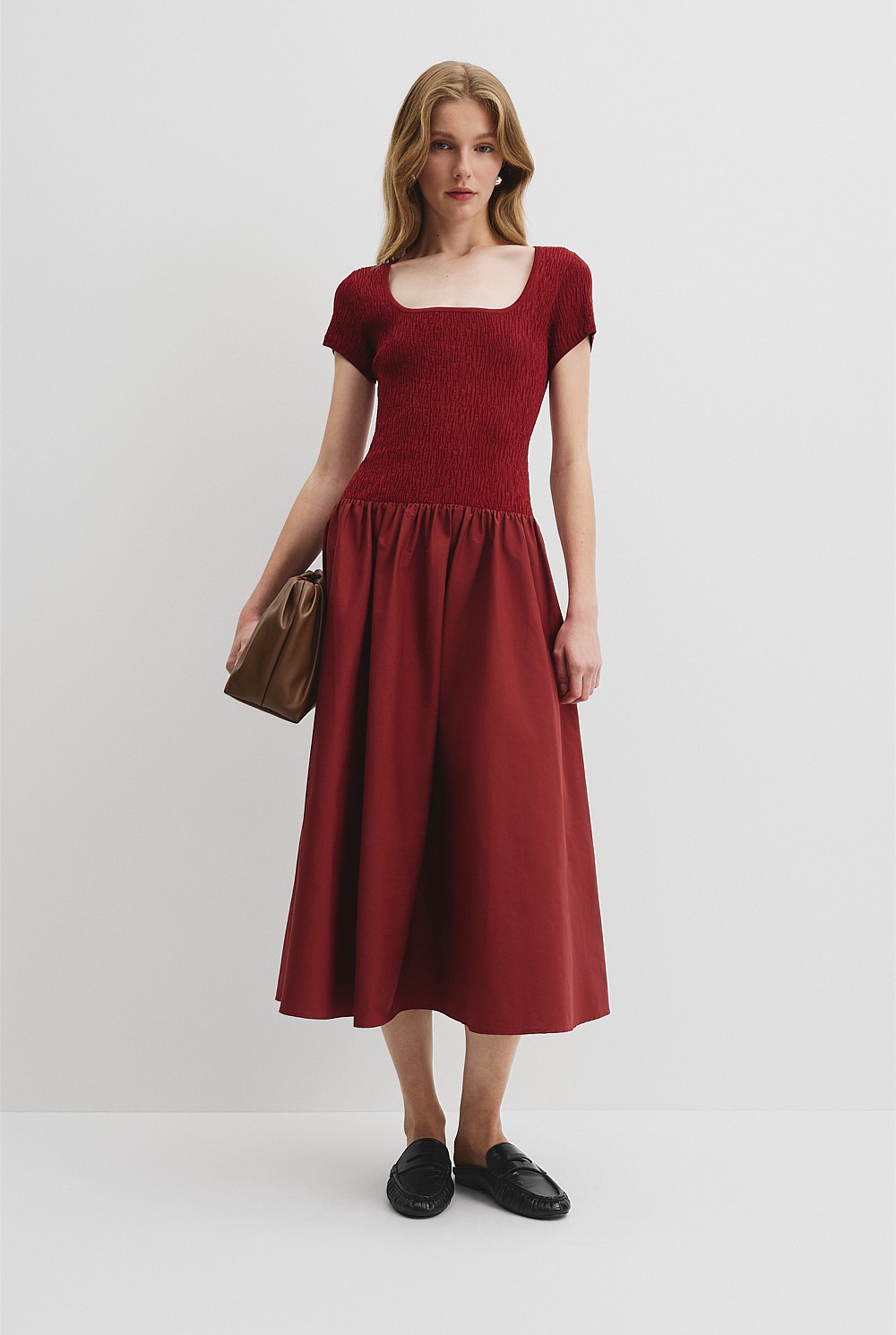 Mix Media Midi Knit Dress