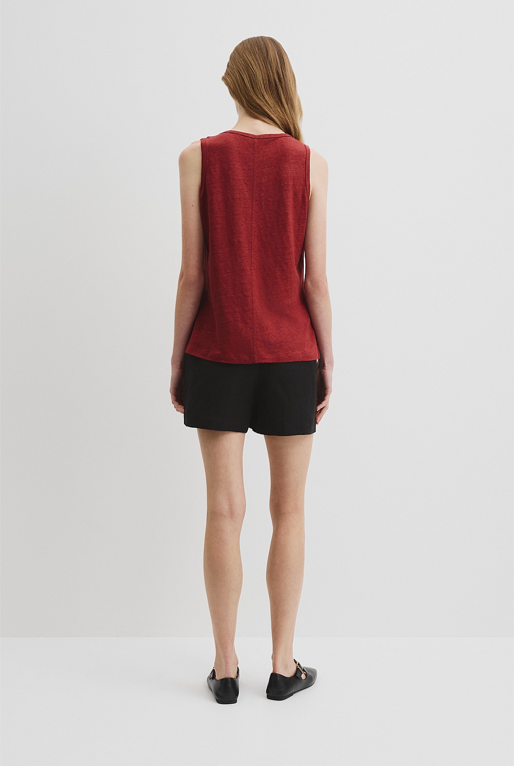 Linen Scoop Neck Tank