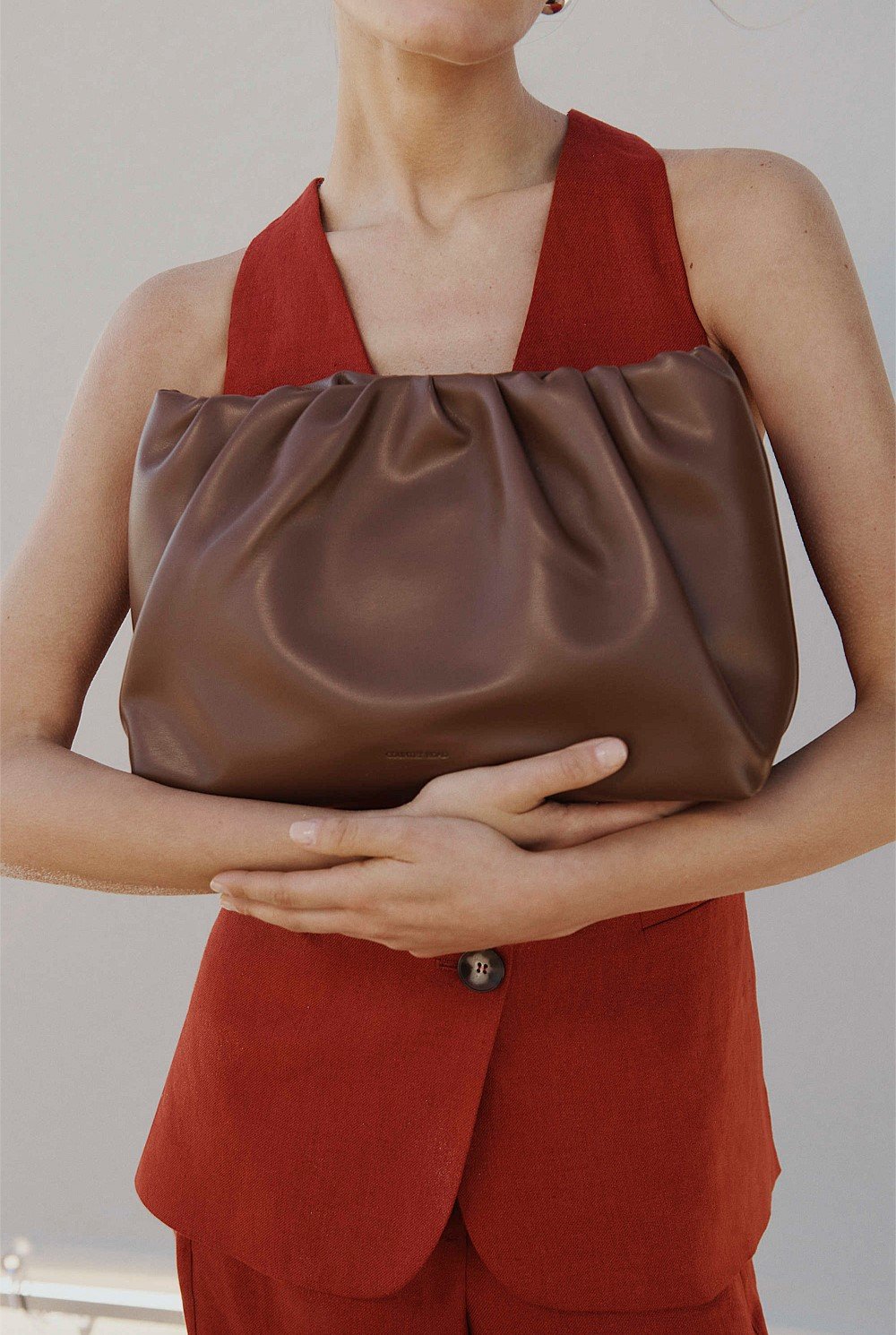 Large Gathered Pouch Bag