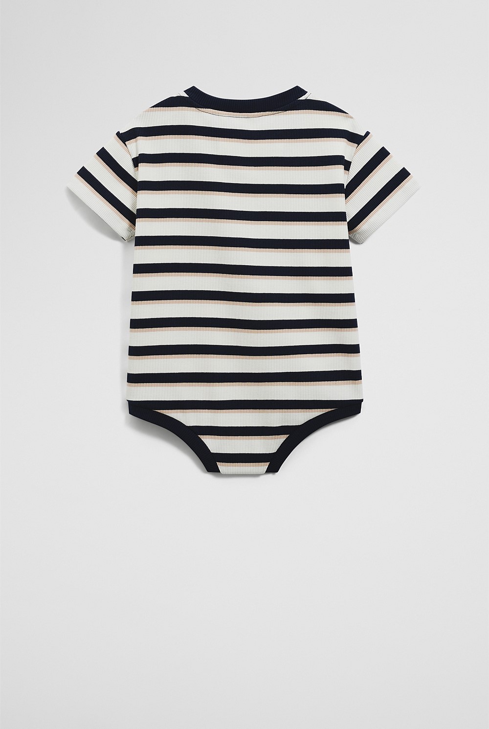 Organically Grown Cotton Oversize Stripe Short Sleeve Bodysuit
