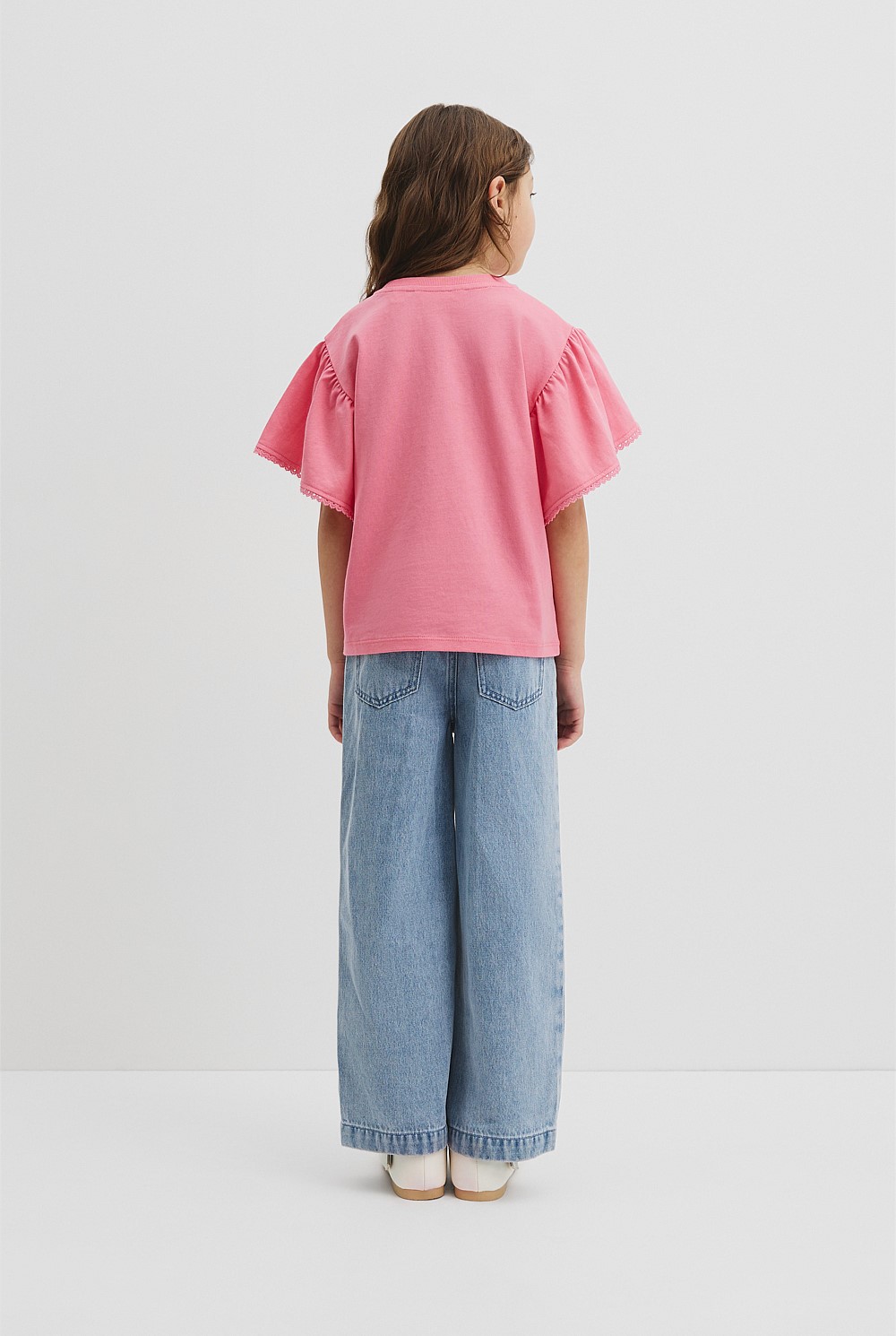 Organically Grown Cotton Relaxed Frill T-Shirt