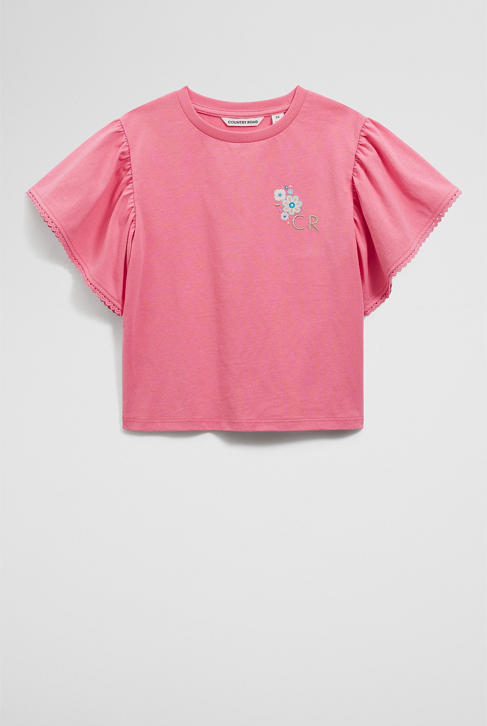 Organically Grown Cotton Relaxed Frill T-Shirt