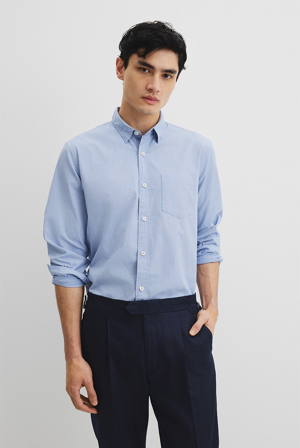 Long Sleeve Regular Fit Cotton Textured Shirt