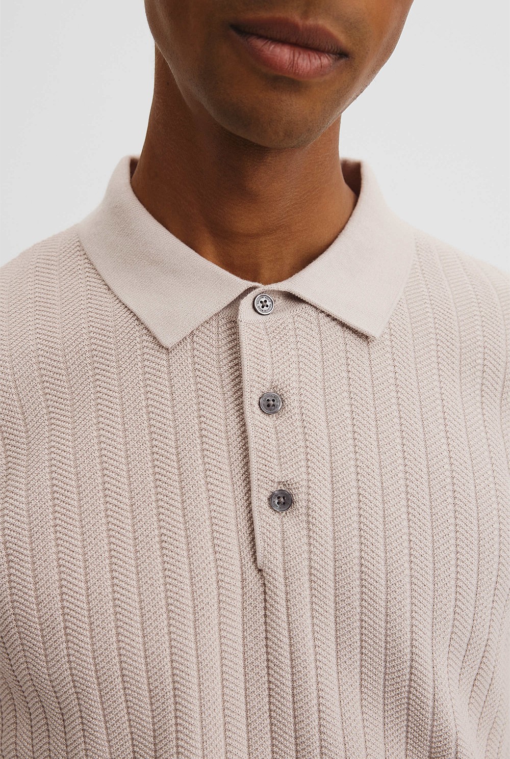 Australian Cotton Herringbone Knit Polo