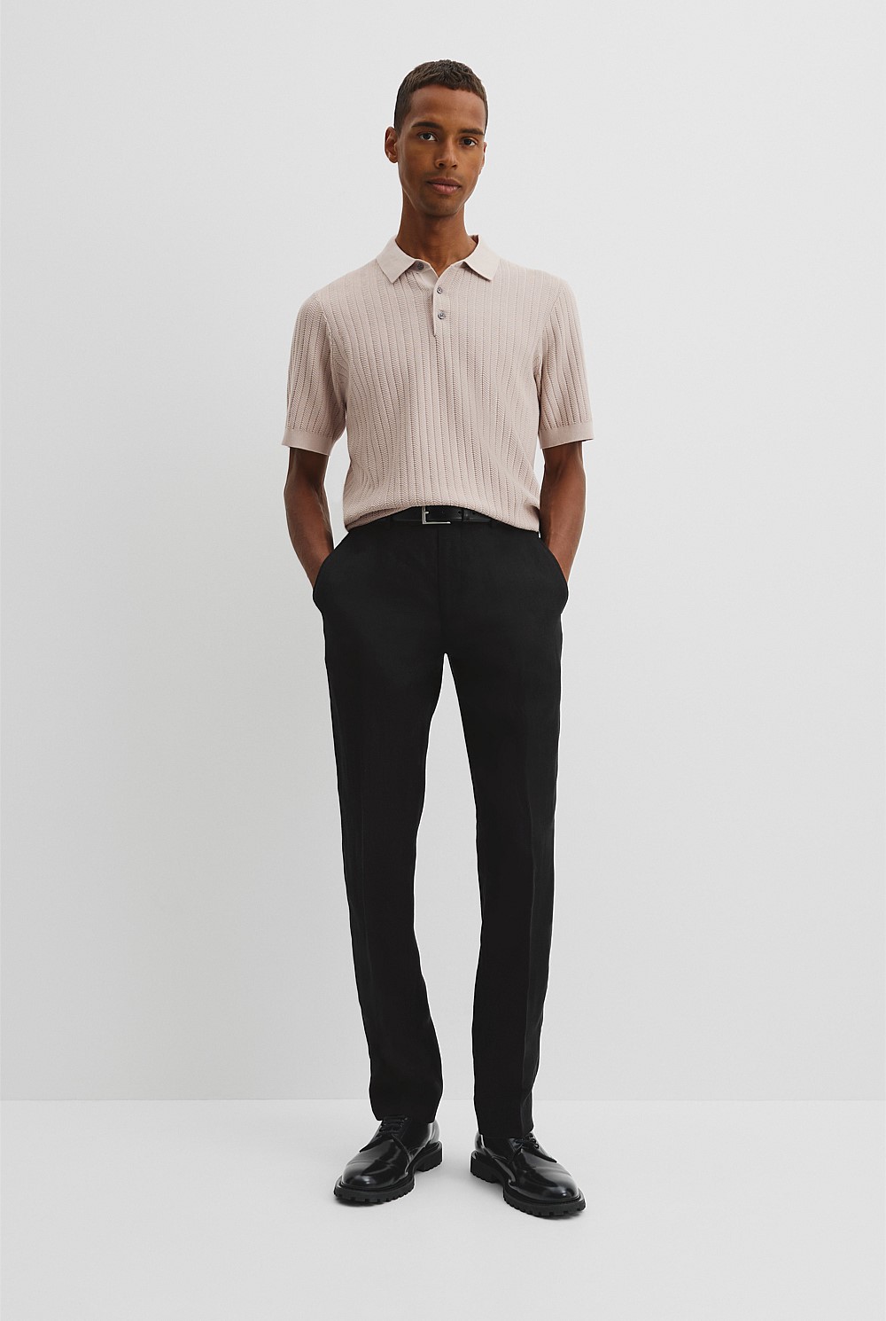 Australian Cotton Herringbone Knit Polo