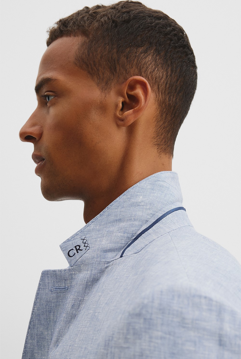 Regular Fit Linen Chambray Jacket