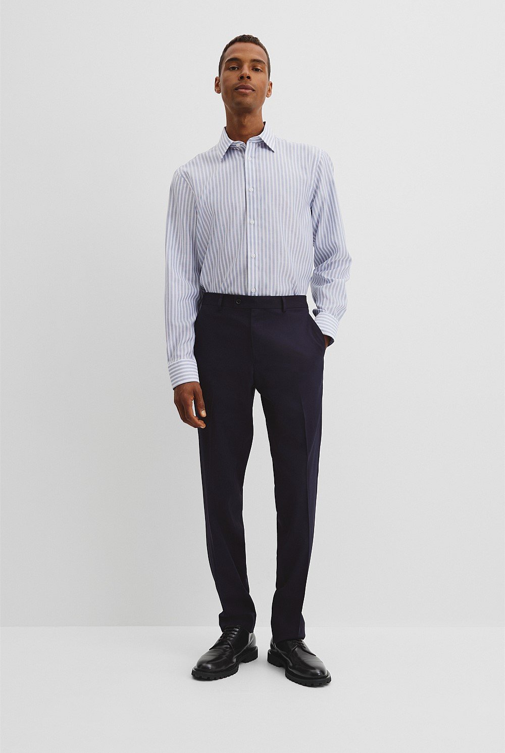 Regular Fit Stripe Travel Shirt