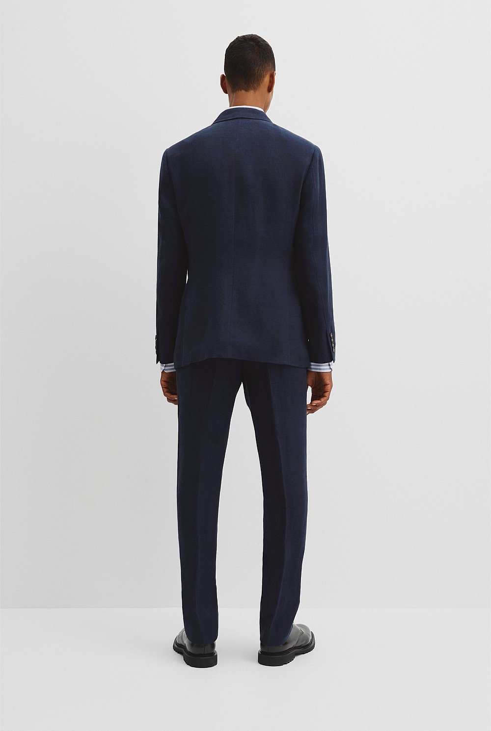 Regular Fit Linen Double Breasted Jacket