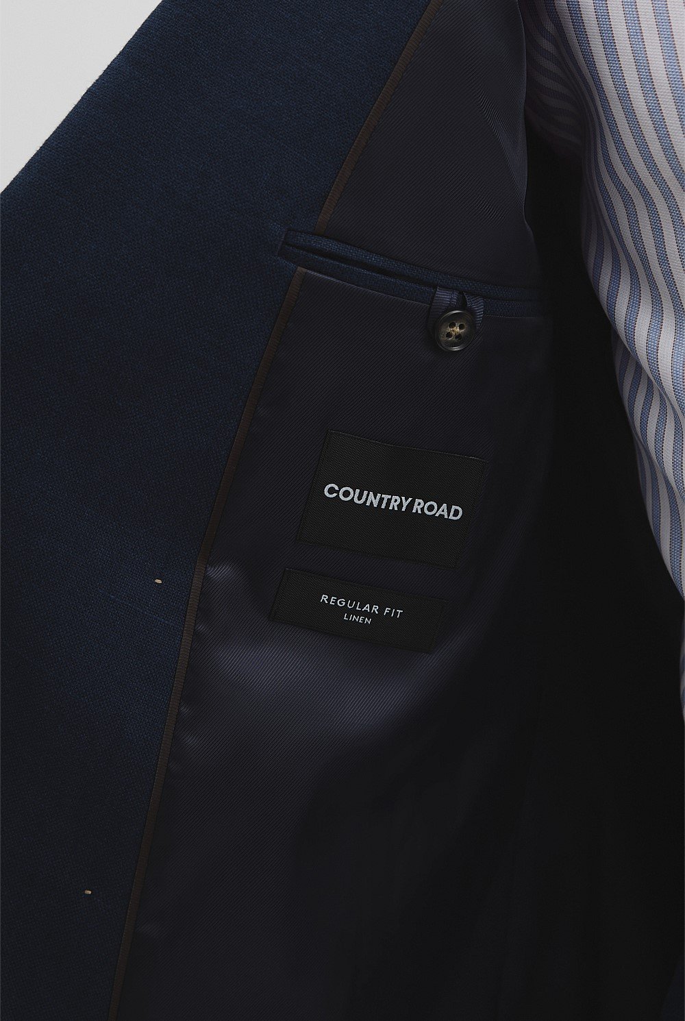 Regular Fit Linen Double Breasted Jacket