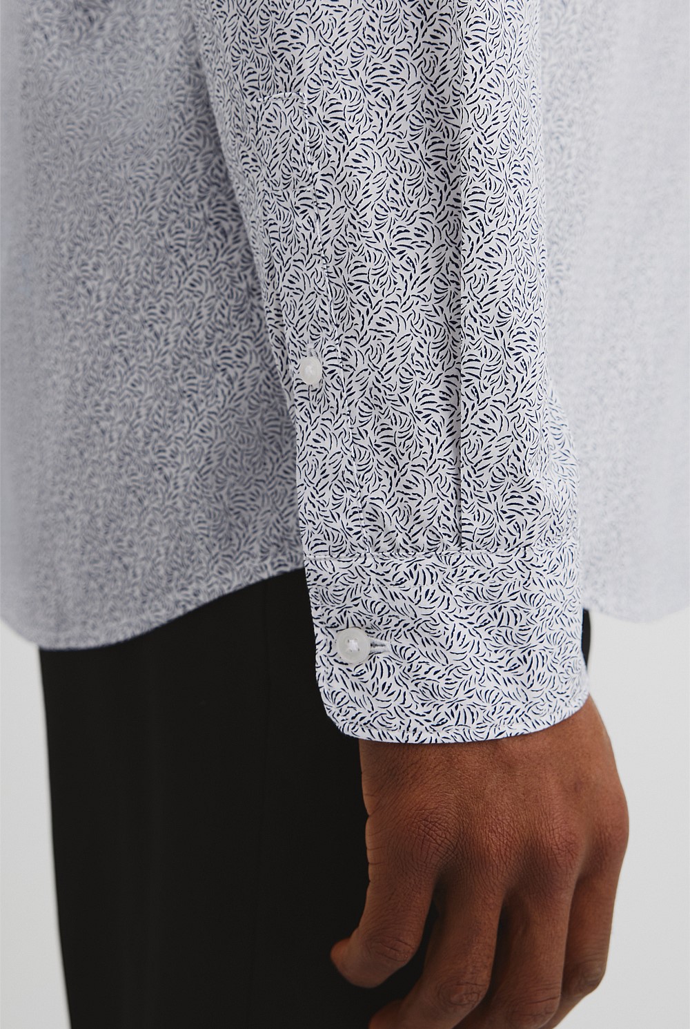 Slim Fit Print Cotton Shirt