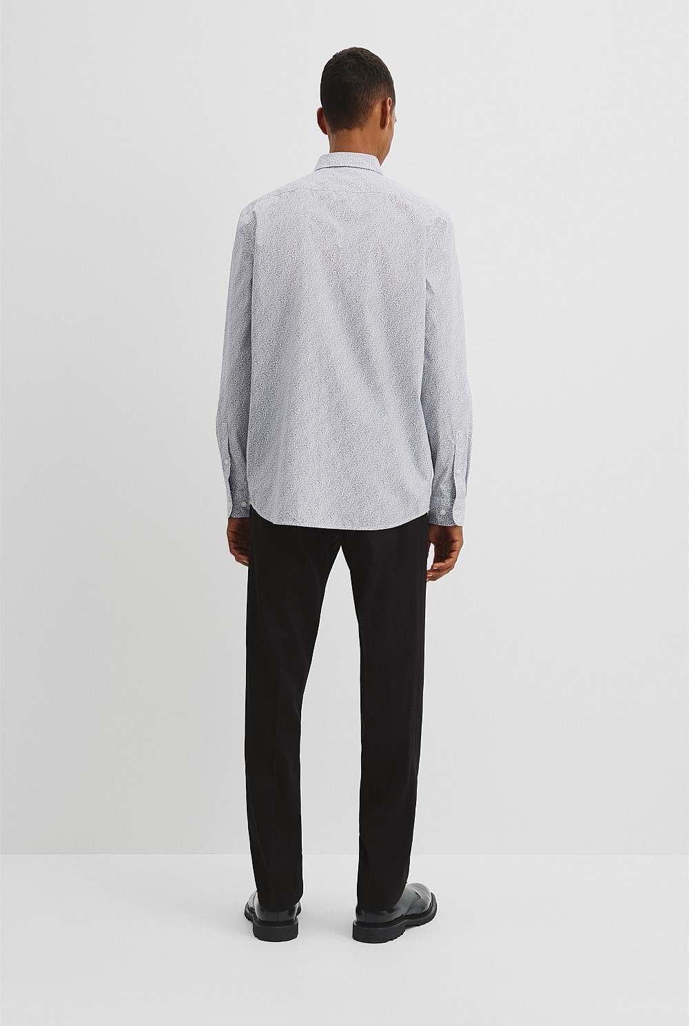 Slim Fit Print Cotton Shirt