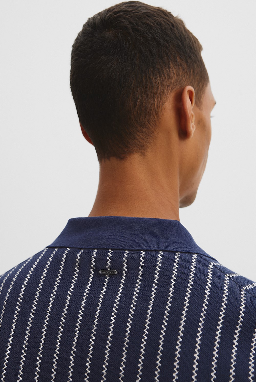 Organically Cotton Jacquard Stripe Polo