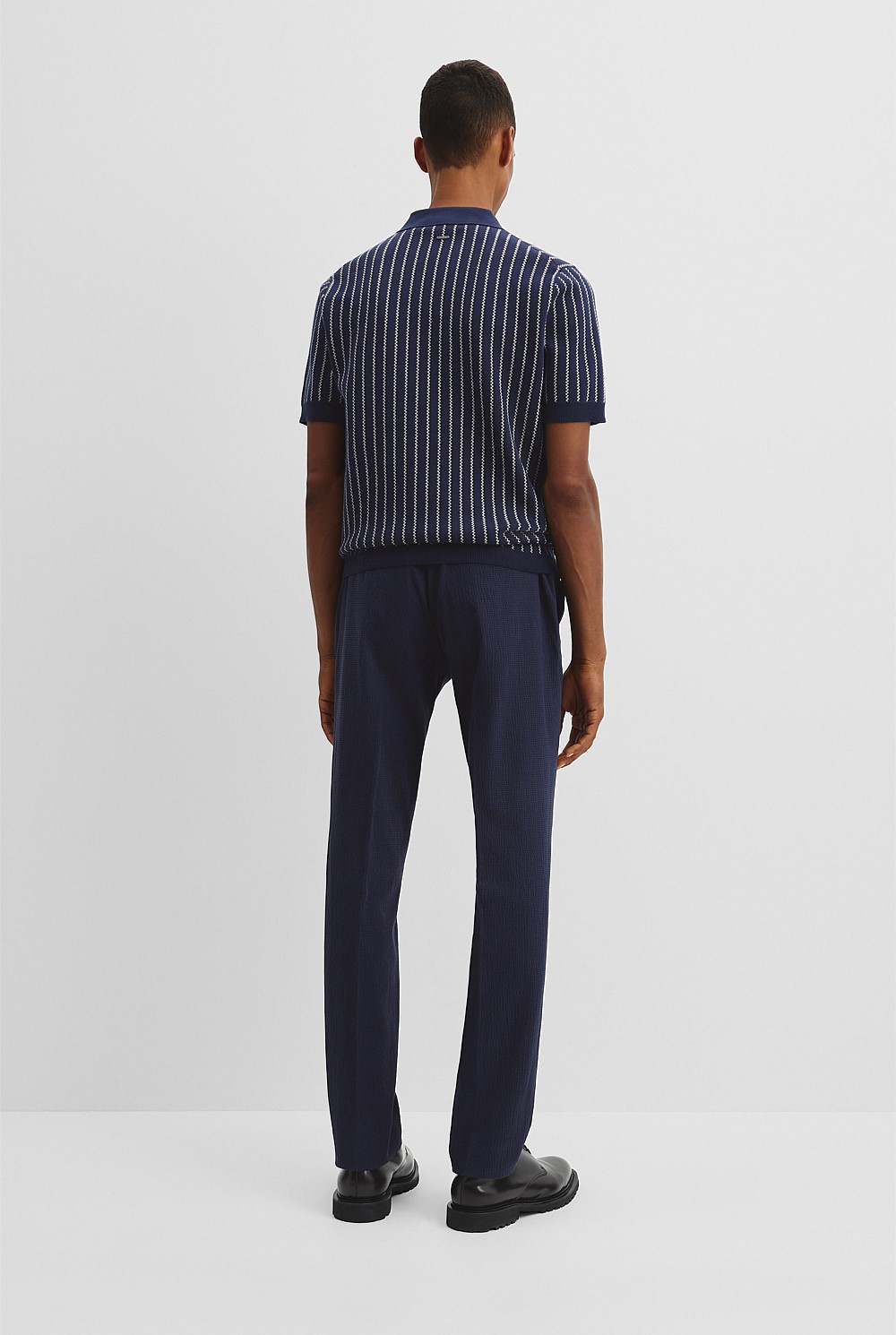 Organically Cotton Jacquard Stripe Polo