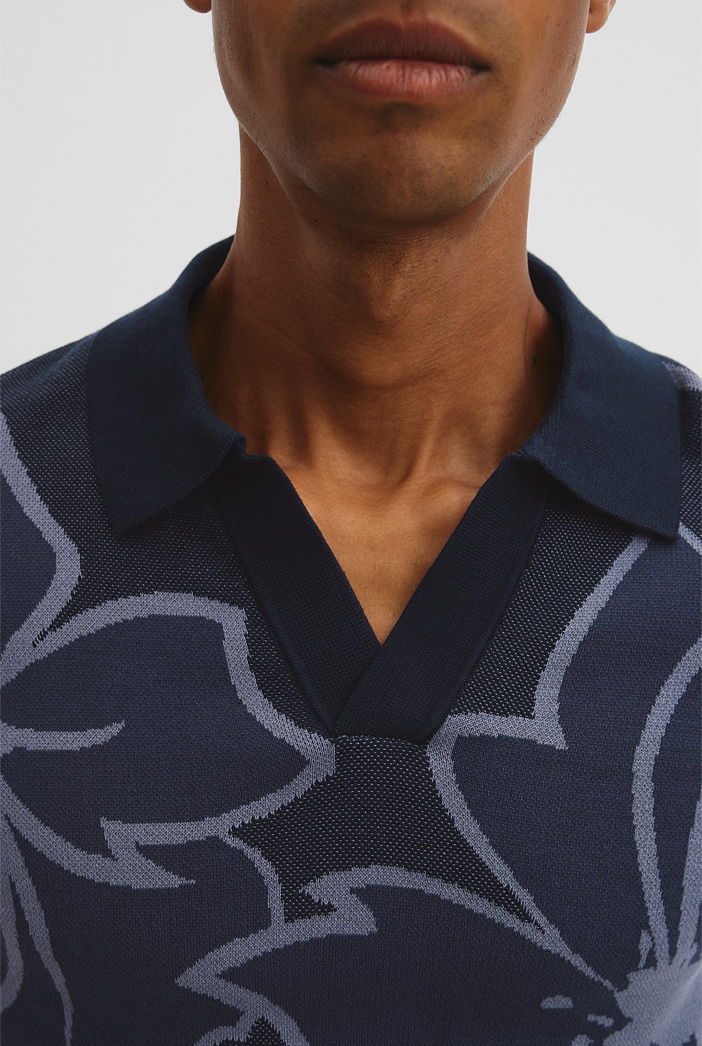 Oversized Australian Cotton Floral Knit Polo