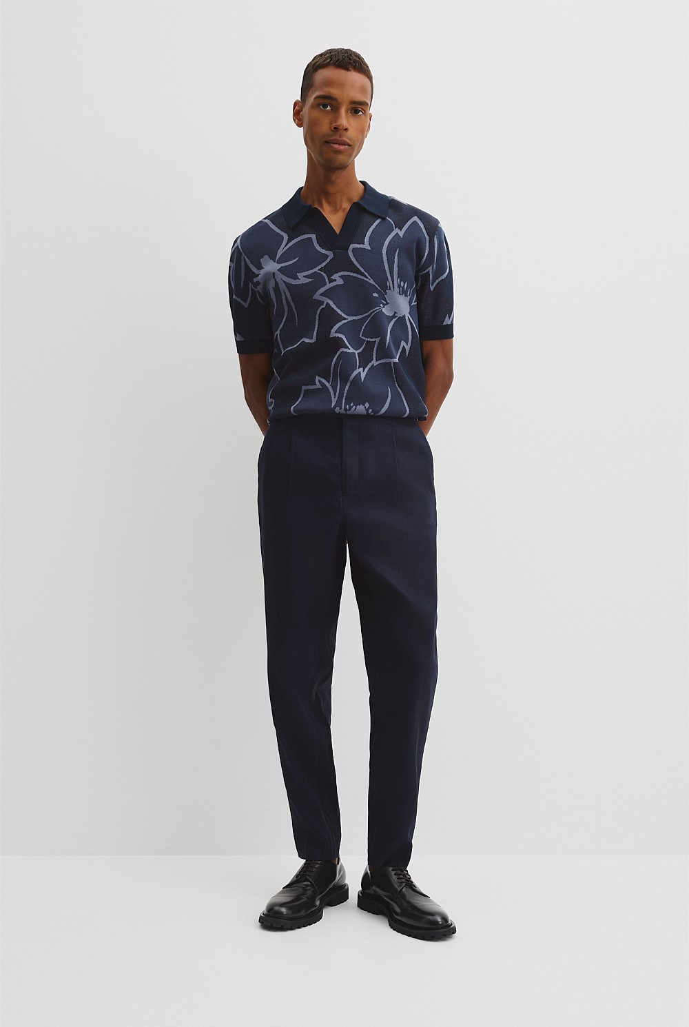 Oversized Australian Cotton Floral Knit Polo