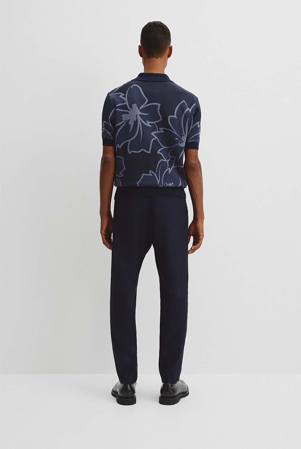 Oversized Australian Cotton Floral Knit Polo