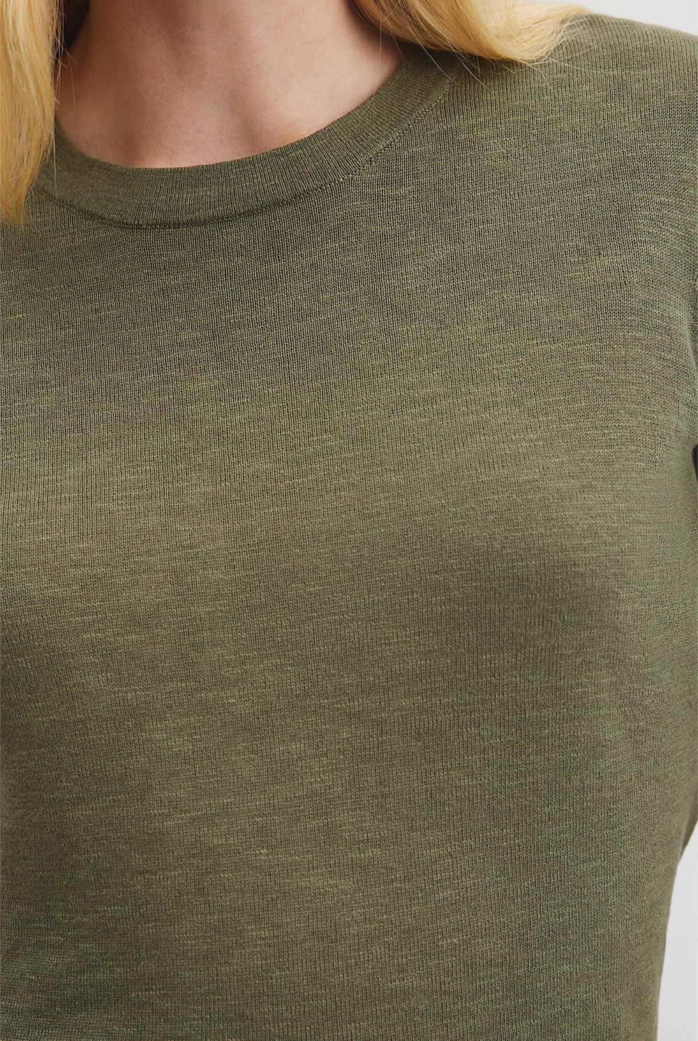 Organically Grown Cotton Linen Short Sleeve Knit T-Shirt