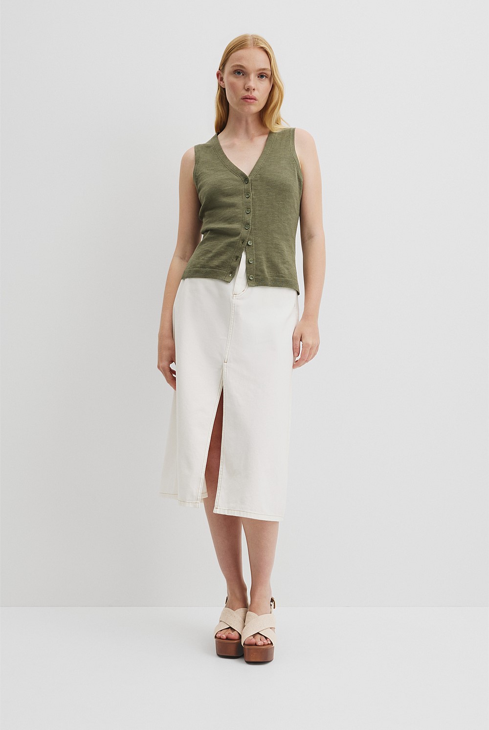 Organically Grown Cotton Linen Vest