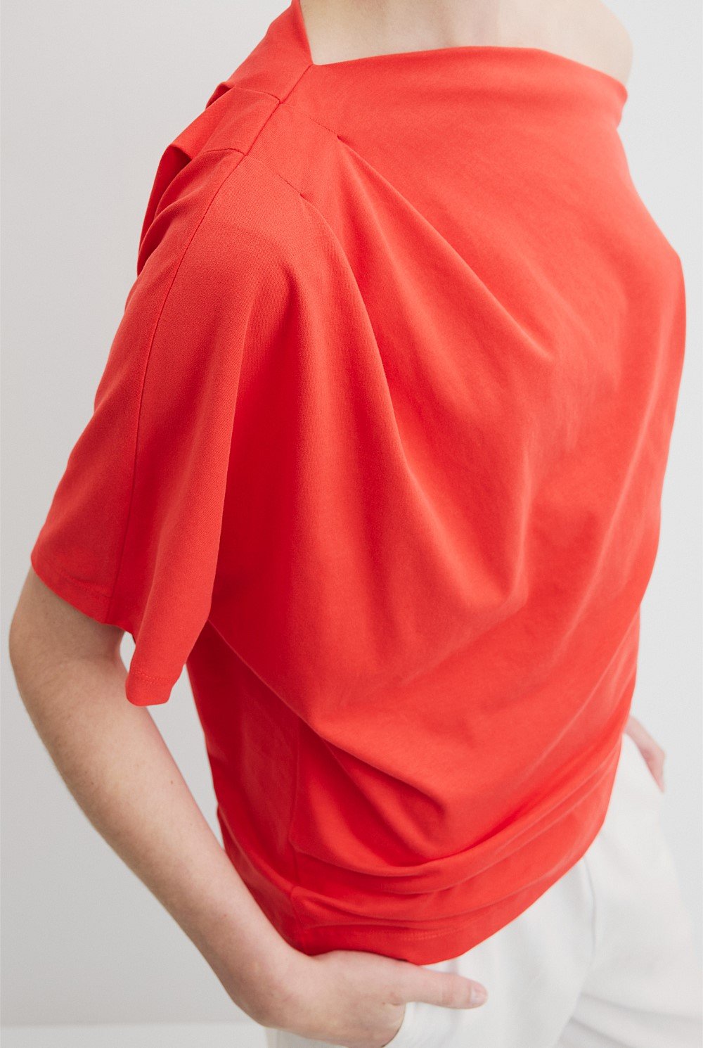 Australian Cotton One Shoulder T-Shirt