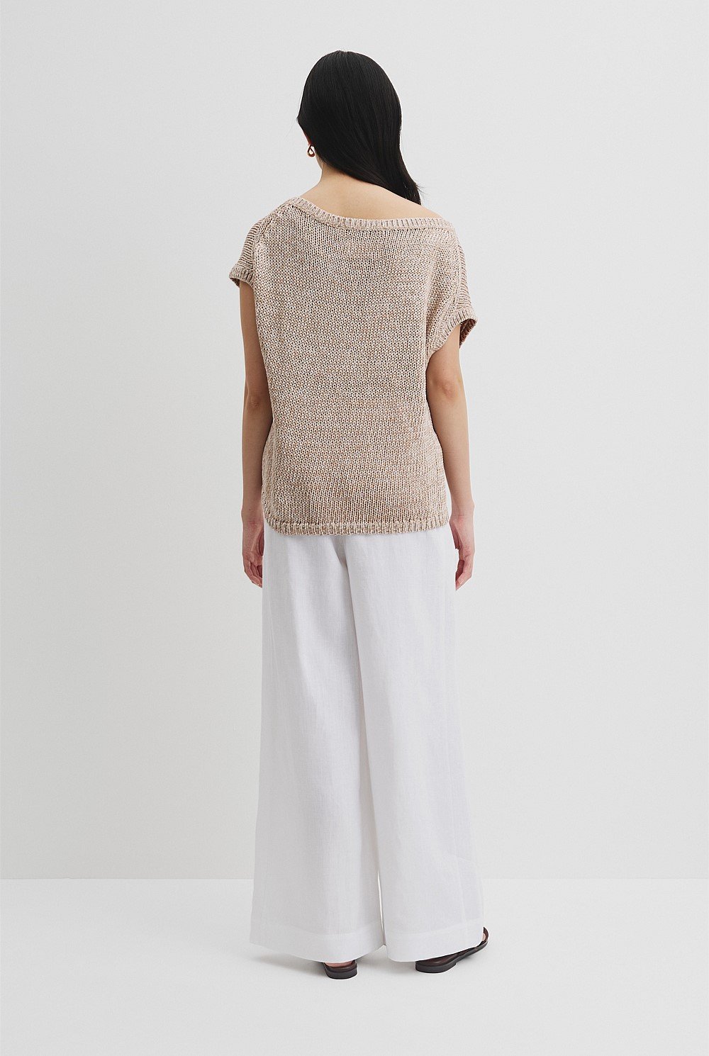 Asymmetric Tape Knit T-Shirt