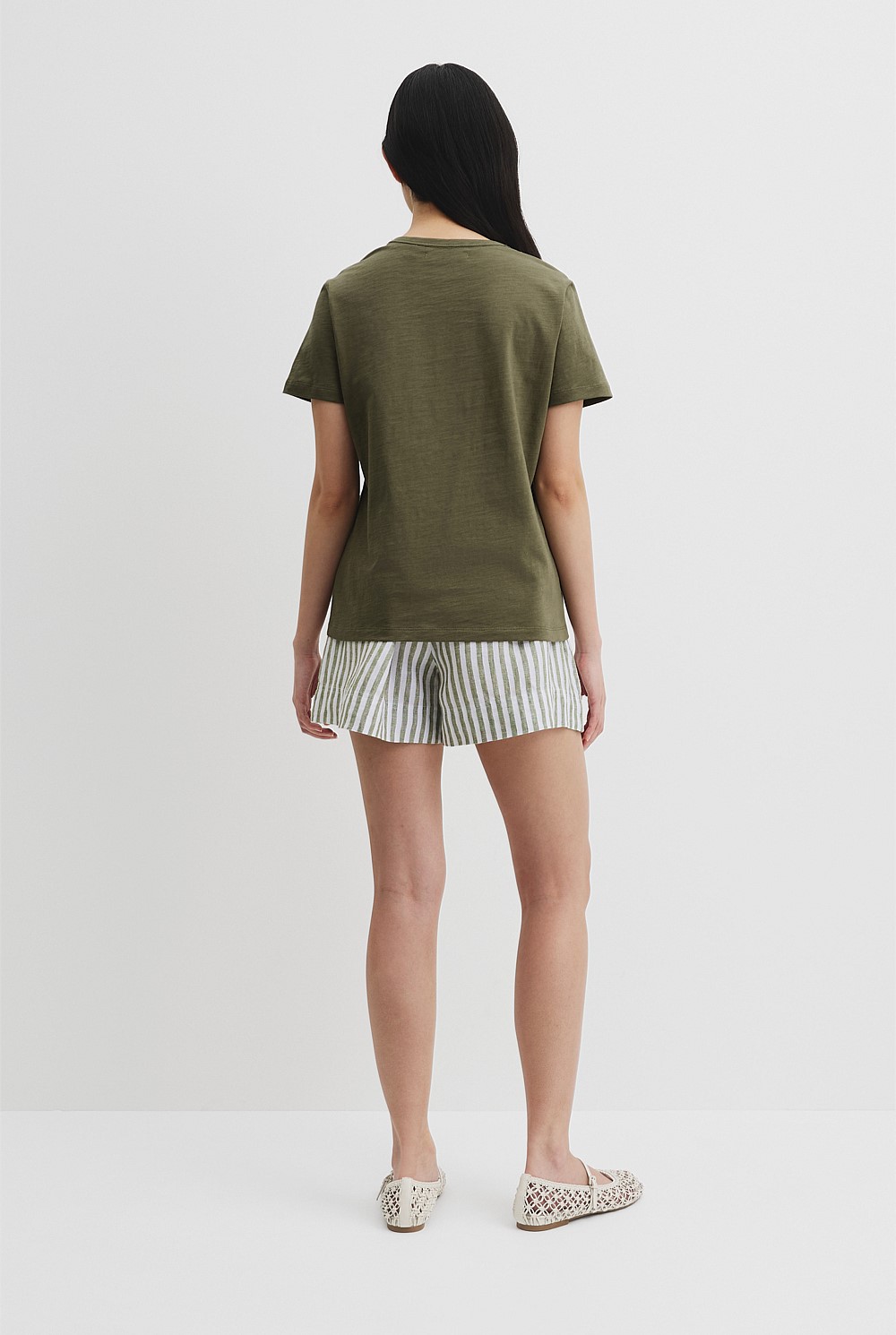 Australian Good Earth Cotton Slub Short Sleeve T-Shirt